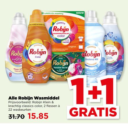 Robijn   wasmiddel folder aanbieding bij  Plus - details