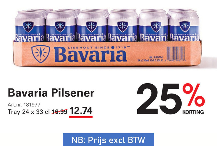 Bavaria   blikje bier folder aanbieding bij  Sligro - details
