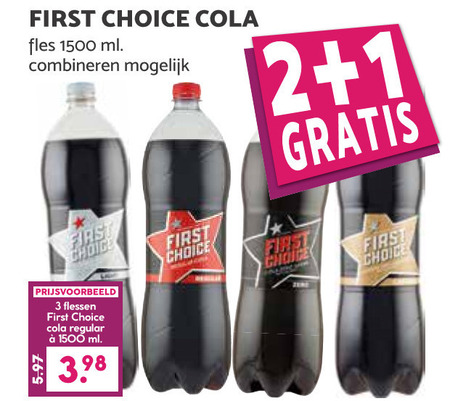 First Choice   cola folder aanbieding bij  Boons Markt - details