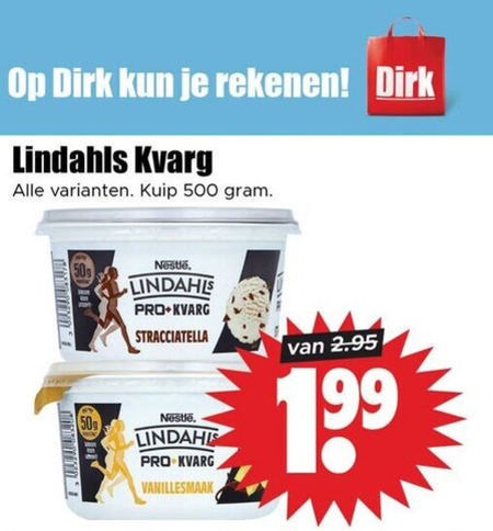 Lindahl Kvarg   kwark folder aanbieding bij  Dirk - details