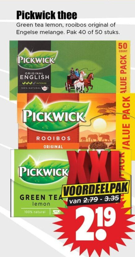 Pickwick   thee folder aanbieding bij  Dirk - details