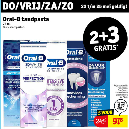 Oral-B   tandpasta folder aanbieding bij  Kruidvat - details
