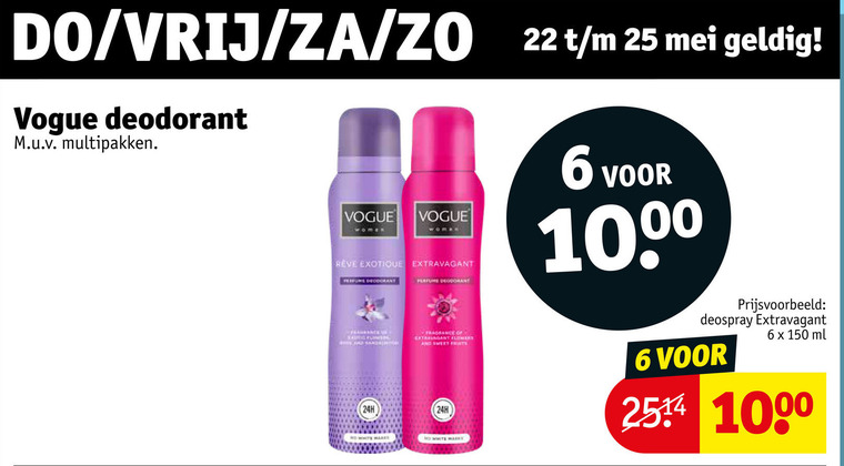 Vogue   deodorant folder aanbieding bij  Kruidvat - details