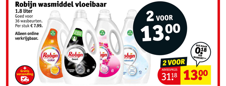 Robijn   wasmiddel folder aanbieding bij  Kruidvat - details