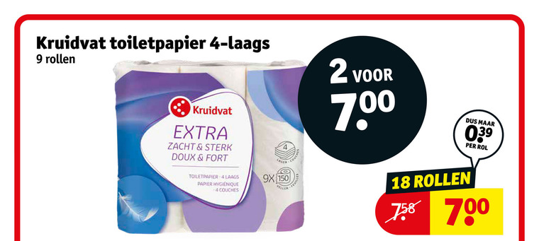 Kruidvat Huismerk   toiletpapier folder aanbieding bij  Kruidvat - details