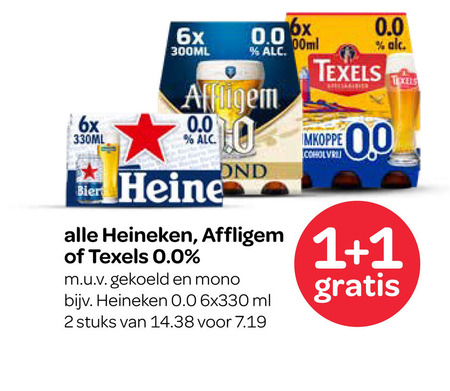 Heineken 0.0   krat bier, blikje bier folder aanbieding bij  Spar - details