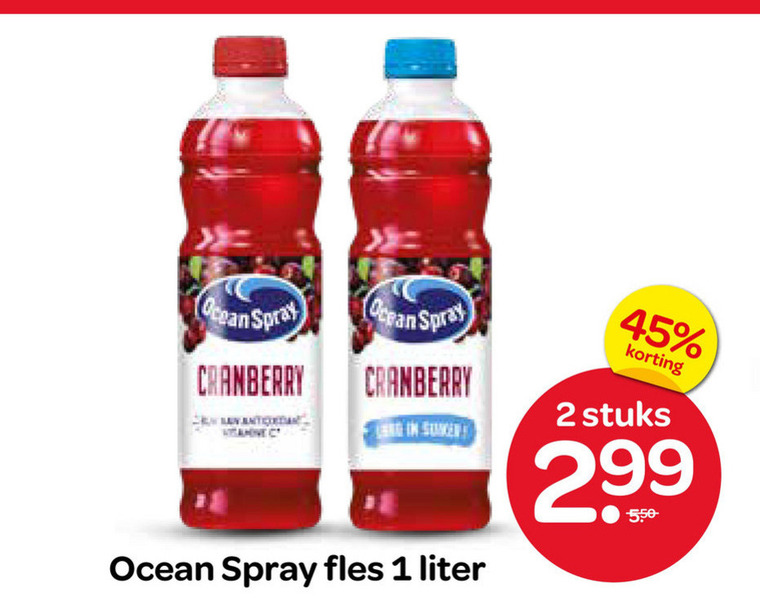 Ocean Spray   fruitdrank folder aanbieding bij  Spar - details