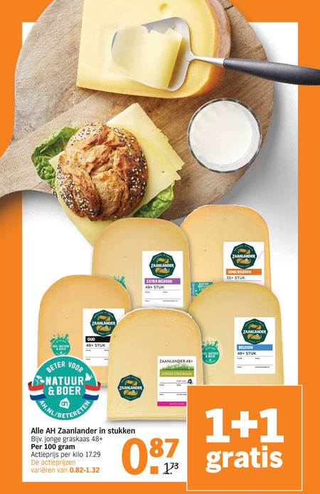 Zaanlander   kaas folder aanbieding bij  Albert Heijn - details
