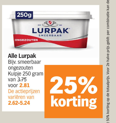 lurpak   roomboter folder aanbieding bij  Albert Heijn - details