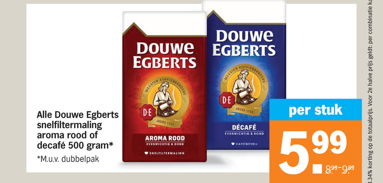 Douwe Egberts   koffie folder aanbieding bij  Albert Heijn - details