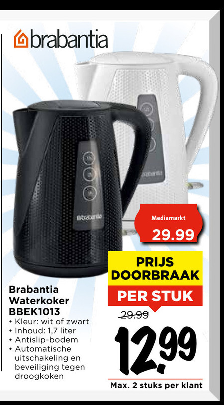 Brabantia   waterkoker folder aanbieding bij  Vomar - details