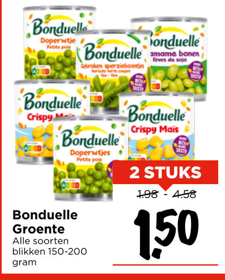 Bonduelle   groenteconserven folder aanbieding bij  Vomar - details