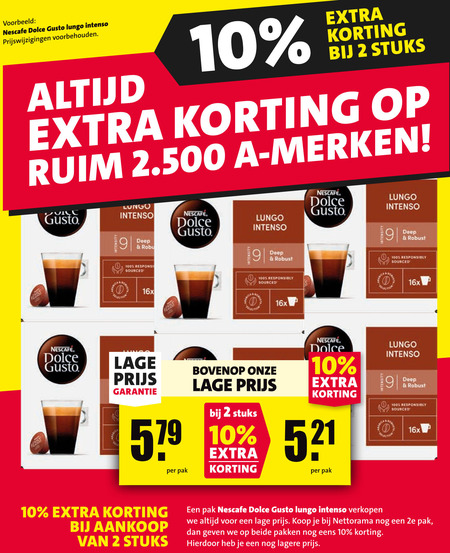 Nescafe   dolce gusto capsules folder aanbieding bij  Nettorama - details