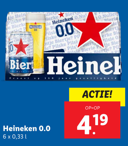 Heineken 0.0   blikje bier folder aanbieding bij  Lidl - details