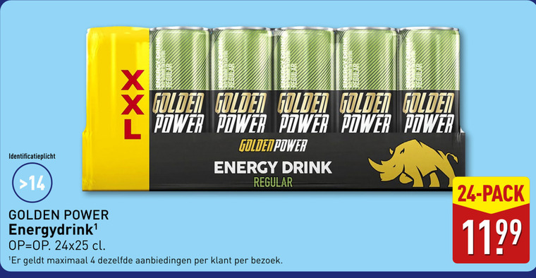 Golden Power   energiedrank folder aanbieding bij  Aldi - details