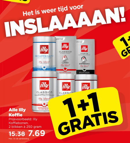 Illy   koffiecups, koffiebonen folder aanbieding bij  Plus - details