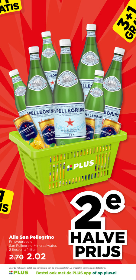 San Pellegrino   mineraalwater folder aanbieding bij  Plus - details