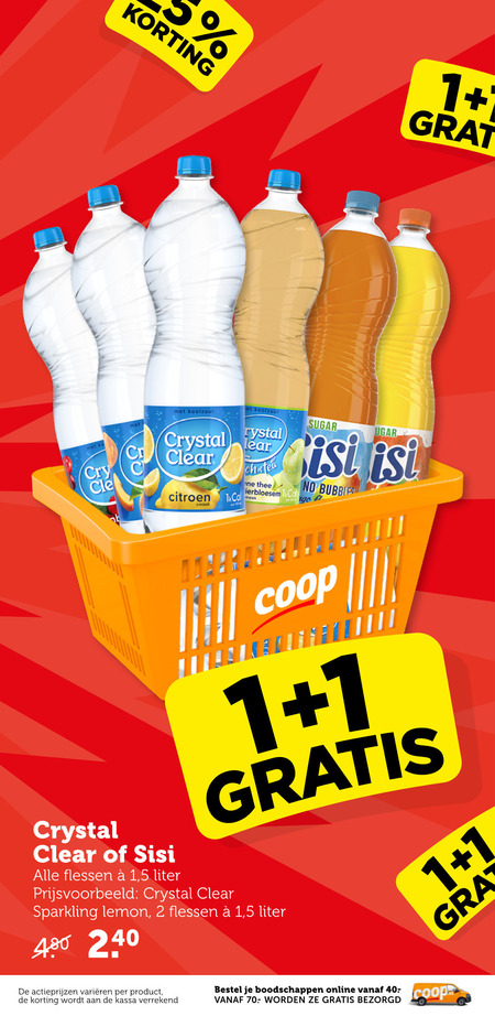 Crystal Clear   frisdrank, fruitdrank folder aanbieding bij  Coop - details