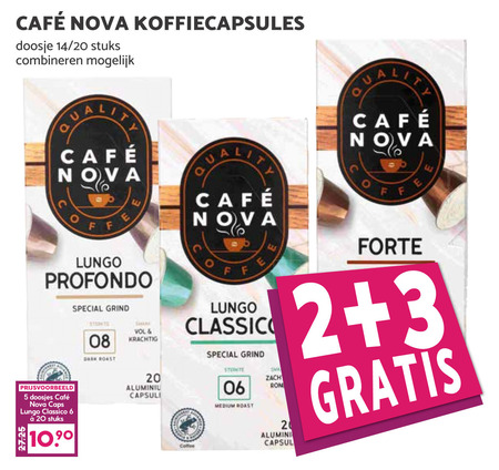 Cafe Nova   koffiecups folder aanbieding bij  MCD Supermarkt Basis - details