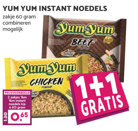 Yum Yum   noodles folder aanbieding bij  Boons Markt - details
