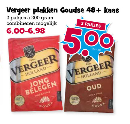 Vergeer   kaasplakken folder aanbieding bij  Boons Markt - details