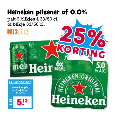 Heineken   blikje bier folder aanbieding bij  Boons Markt - details