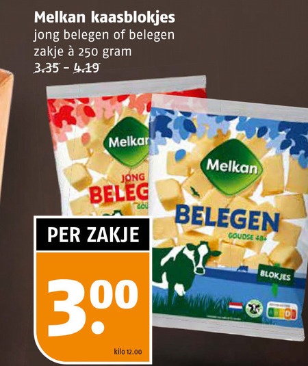 Melkan   kaasblokjes folder aanbieding bij  Poiesz - details