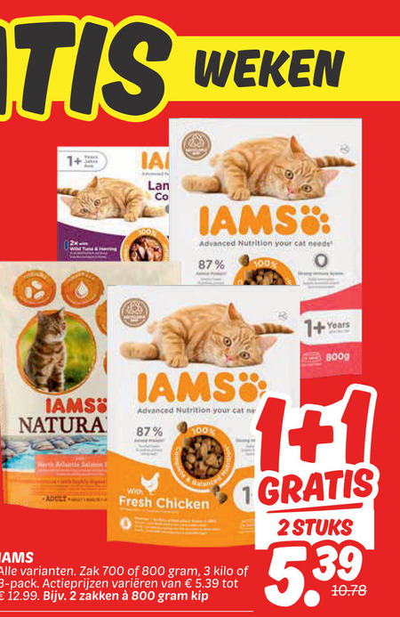 IAMS   kattenvoer folder aanbieding bij  Dekamarkt - details