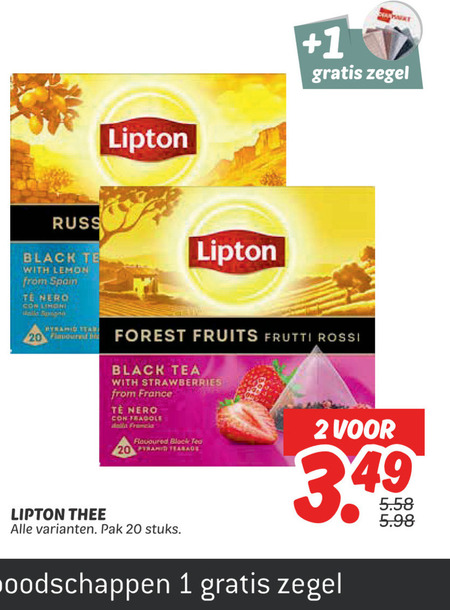 Lipton   thee folder aanbieding bij  Dekamarkt - details