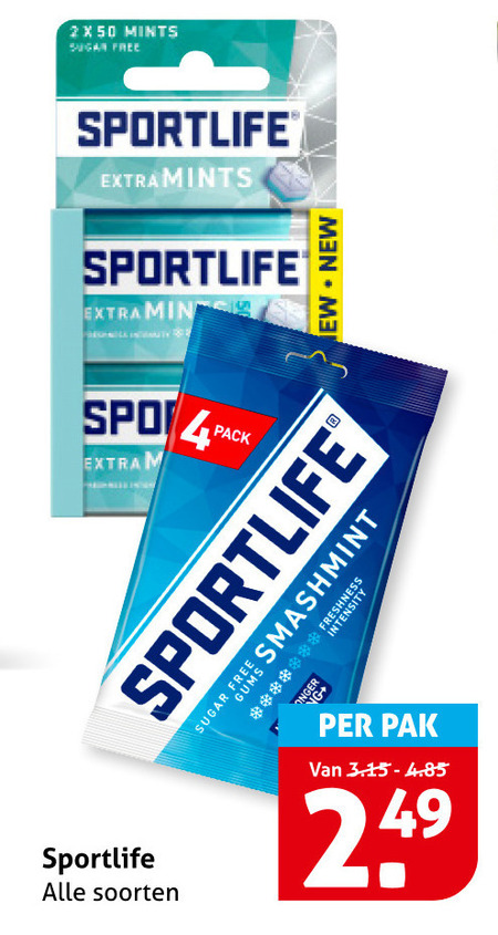 Sportlife   kauwgom folder aanbieding bij  Hoogvliet - details