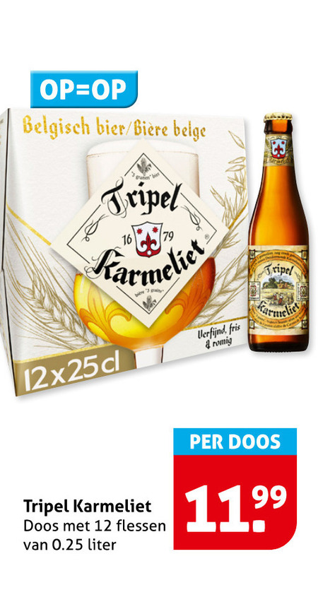 Karmeliet   speciaalbier folder aanbieding bij  Hoogvliet - details