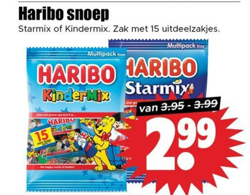 Haribo   snoep folder aanbieding bij  Dirk - details