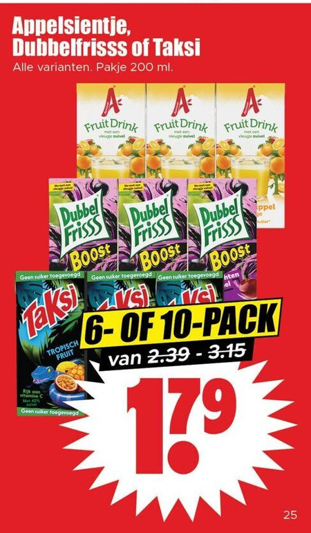 Taksi   fruitdrank folder aanbieding bij  Dirk - details