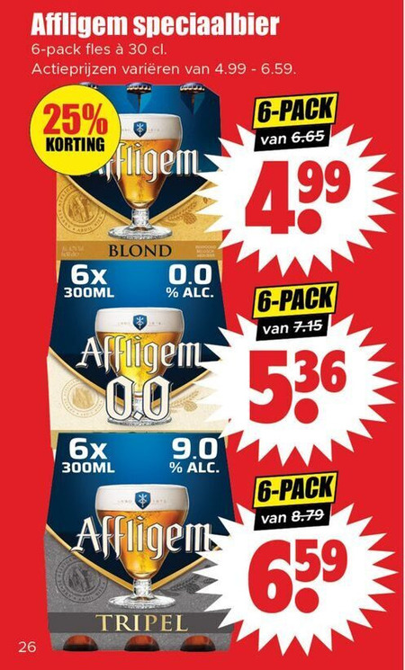 Affligem   speciaalbier folder aanbieding bij  Dirk - details