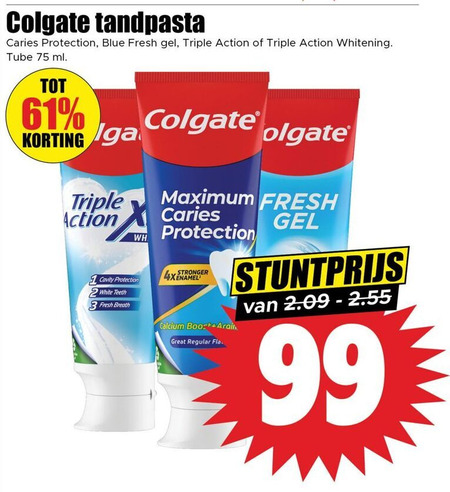 Colgate   tandpasta folder aanbieding bij  Dirk - details