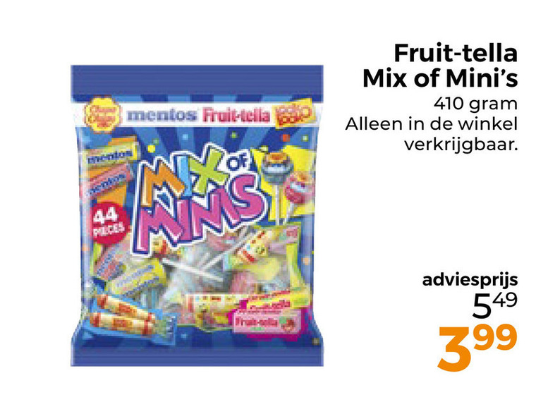 Fruit-Tella   snoep folder aanbieding bij  Trekpleister - details