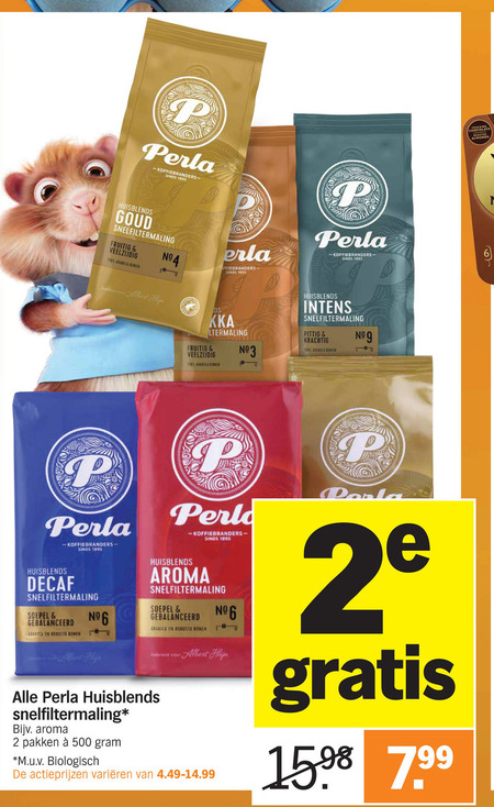 Perla   koffie folder aanbieding bij  Albert Heijn - details