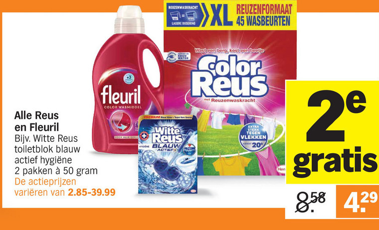 Witte Reus   wasmiddel folder aanbieding bij  Albert Heijn - details