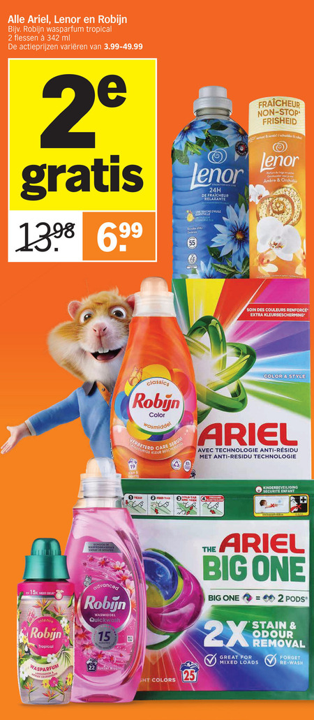 Lenor   wasverzachter, wasmiddel folder aanbieding bij  Albert Heijn - details