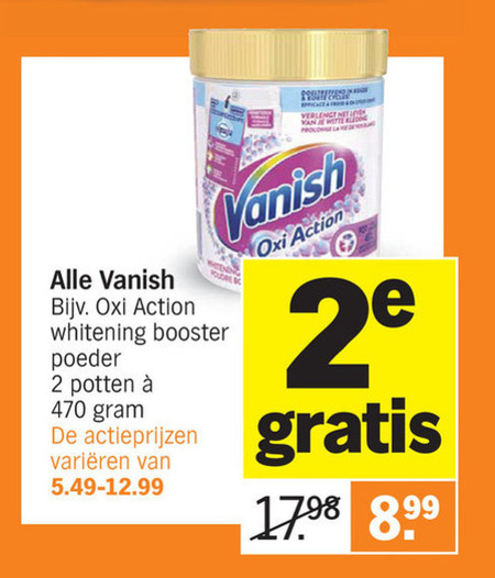 Vanish   vlekkenverwijderaar folder aanbieding bij  Albert Heijn - details