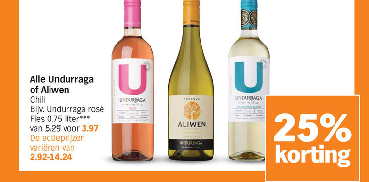 Undurraga   rode wijn, witte wijn folder aanbieding bij  Albert Heijn - details