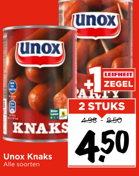 Unox   knakworst folder aanbieding bij  Vomar - details