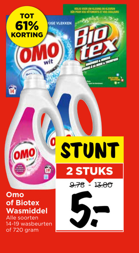 Biotex   handwasmiddel, wasmiddel folder aanbieding bij  Vomar - details