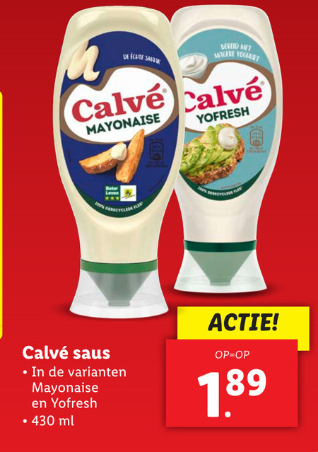 Calve   mayonaise folder aanbieding bij  Lidl - details