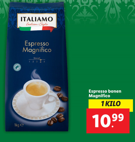 Italiamo   koffiebonen folder aanbieding bij  Lidl - details