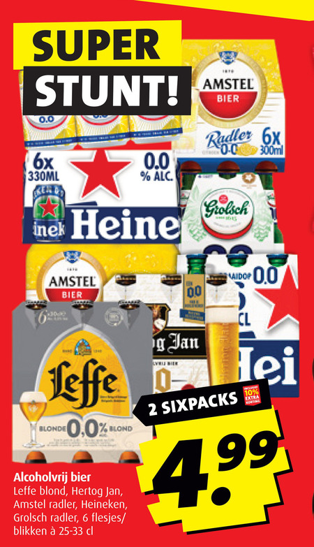 Heineken 0.0   blikje bier, alcoholvrij bier folder aanbieding bij  Boni - details