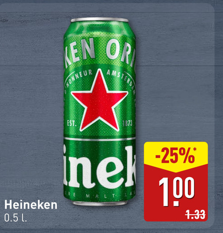 Heineken   blikje bier folder aanbieding bij  Aldi - details