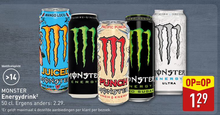 Monster   energiedrank folder aanbieding bij  Aldi - details