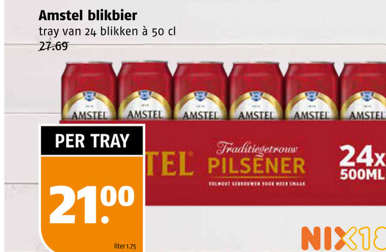 Amstel   blikje bier folder aanbieding bij  Poiesz - details
