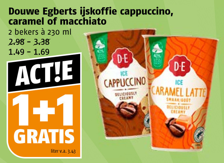 Douwe Egberts   ijskoffie folder aanbieding bij  Poiesz - details